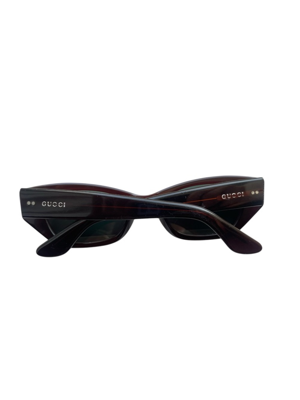 GUCCI 90s vintage GG 2418/S Sunglasses ELONGATED Cat Eye Rose Gold Brown lenses - Picture 5 of 16